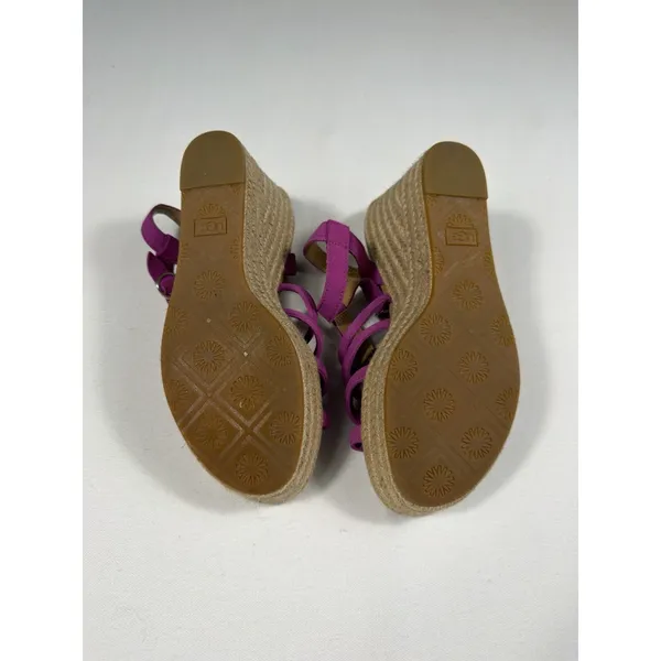 UGG Cressida Pink Purple Strappy 3"Wedges‎ Summer Vacation Casual Cute Size 7.5 - Image 8