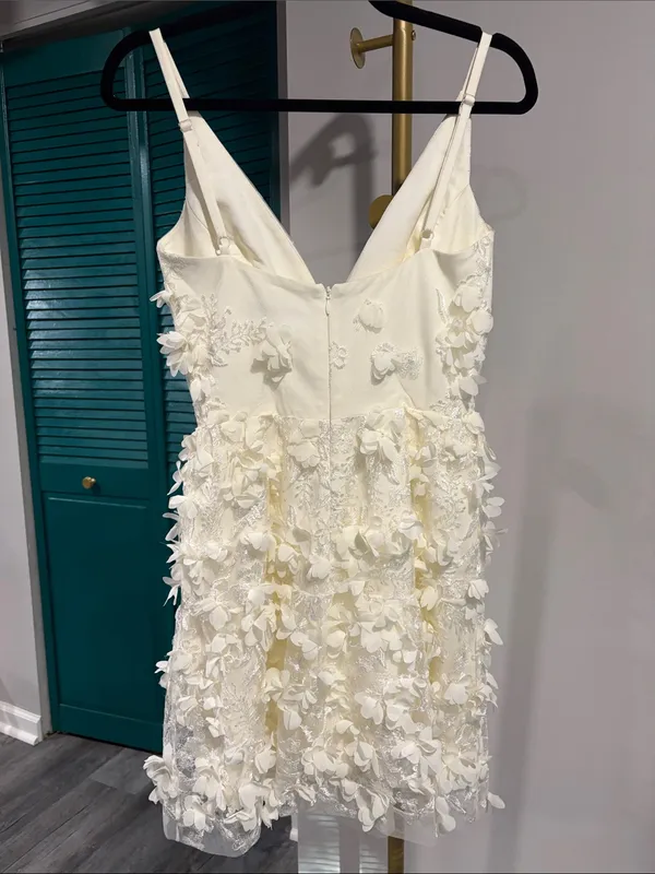 Helsi Riley Floral Appliqué Bridal Mini Dress Anthropologie - Image 8