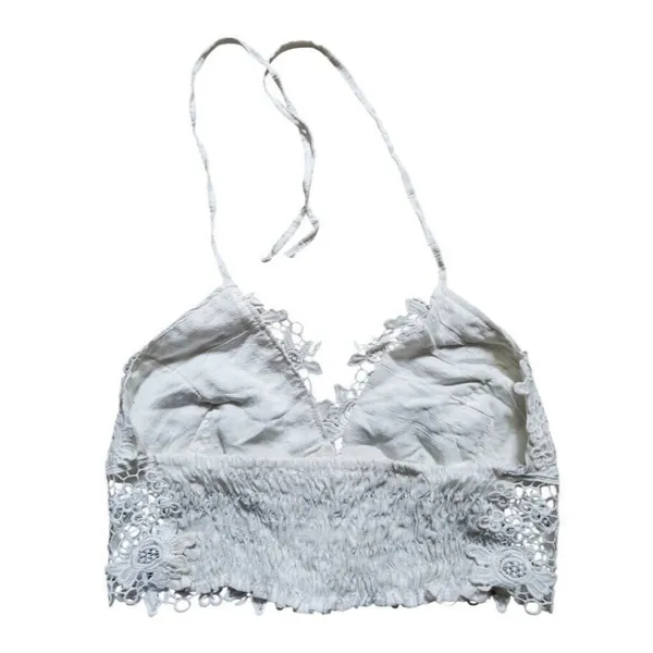 Anthropologie(?) Tank Halter Top Women Small Lace Crochet Crop Beach Party Boho - Image 3
