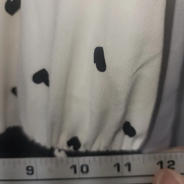 Kate Spade Perfect Heart Romantic Dress Size L Tie Keyhole Neck Black Cream NWOT - Image 6