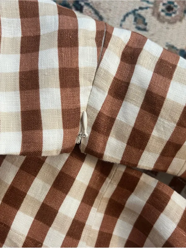 NWT FAITHFULL Valeria Capri Pants in gingham cedar - Image 8