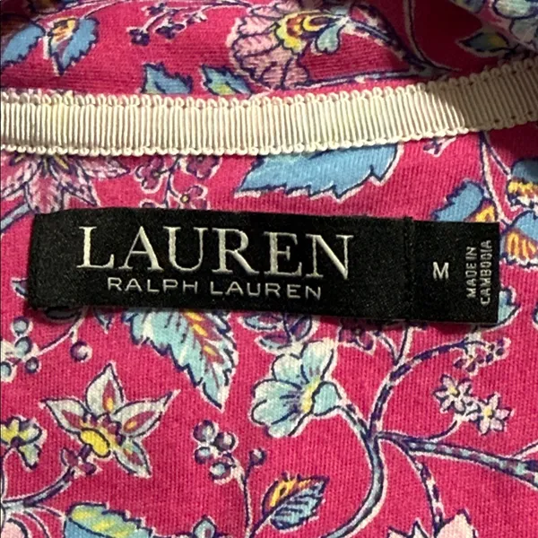 LAUREN RALPH LAUREN medium long sleeve notch collar pajama top black label - Image 11