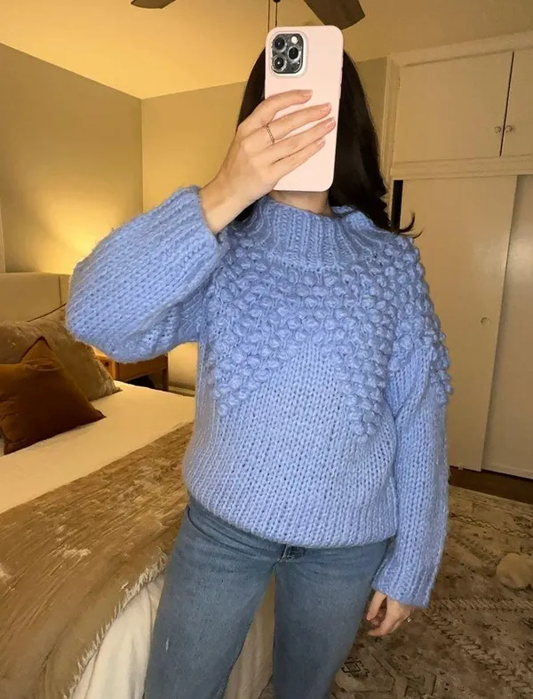 Vestique Blue Knit Sweater Size Small - Image 2