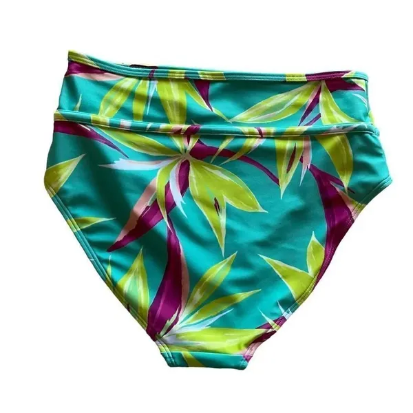 NWT Old Navy Teal World High-Waisted Bikini Swim Floral Quick Drying SZ S #1211 - Image 6