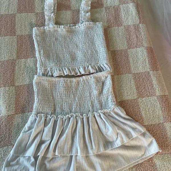 Hashtag White Smocked Two-Piece Set - Image 3