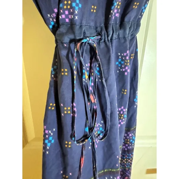 Johnny Was Womens Silk Paisley Print Drawstring Waist Midi Dress Size S - Image 3
