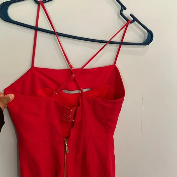 NBD X NAVEN Mini Rose Dress in True Red XS Club Going Out Date night Party #800 - Image 6
