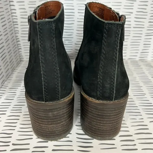 Lucky Brand LK-ROQUEE Black Suede Double Zip Ankle Booties Sz 9M/39 Boho Grunge - Image 6