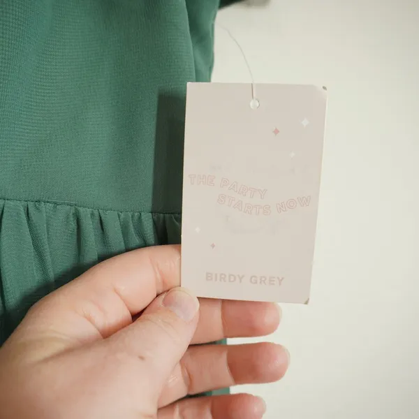 Birdy Grey NEW Hannah Chiffon Maxi Dress Eucalyptus Green Flutter Sleeve V-Neck - Image 5