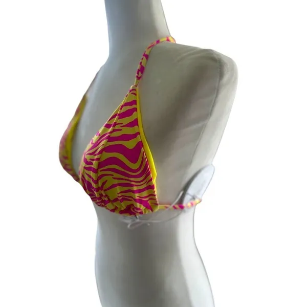Princess Polly Swim 2 Pc Set Bikini‎ Top Wrap Sarong Skirt Pink Yellow Zebra 10 - Image 6