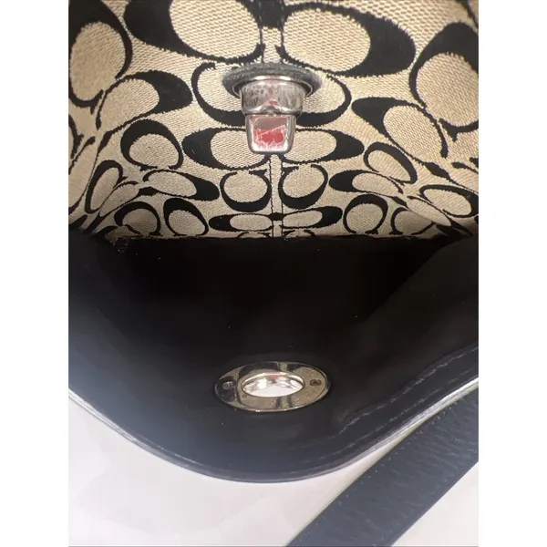 Coach Penelope F15513 Signature Y2K Turnlock Crossbody Shoulder Bag Black - Image 16