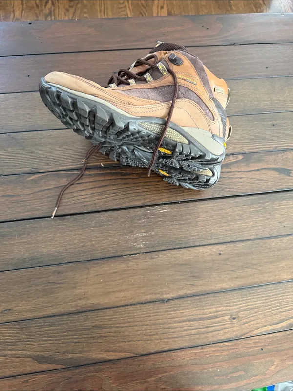 Merrell Women’s Brown Leather Waterproof Vibram Sole Hiking Boots – Size 8.5 - Image 2