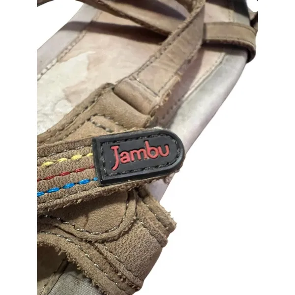 Jambu Terra Fusion Dune‎ Sandals Womens 6M Design Tan Mary Jane Comfort Stripy - Image 5