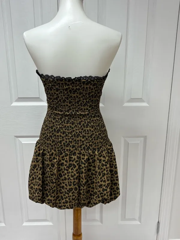 Sky to Moon Leopard Print‎ Strapless Tube Dress - Size S. - Image 3