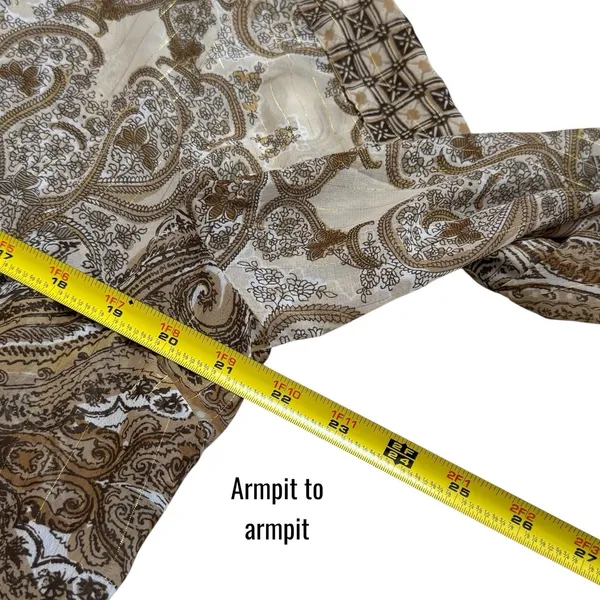 Lane Bryant Brown Paisley‎ Tinsel Sheer Tunic Bohemian Peasant Career 18/20 - Image 10