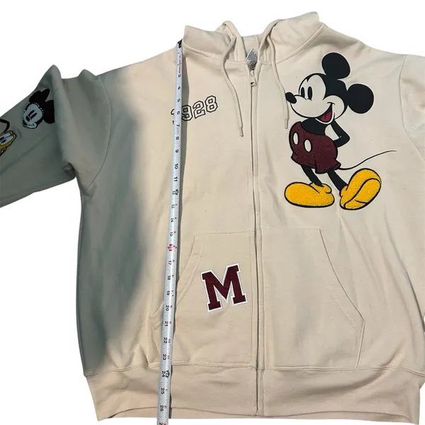 Disney Mickey Mouse Ivory Zip Up Hooded Jacket Womens‎ Size XXL - Image 11