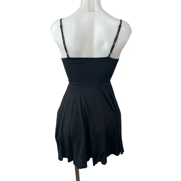 Talula Women's Black Sleeveless V Neck Cami Camisole Mini Flare A Line Dress 4 - Image 2