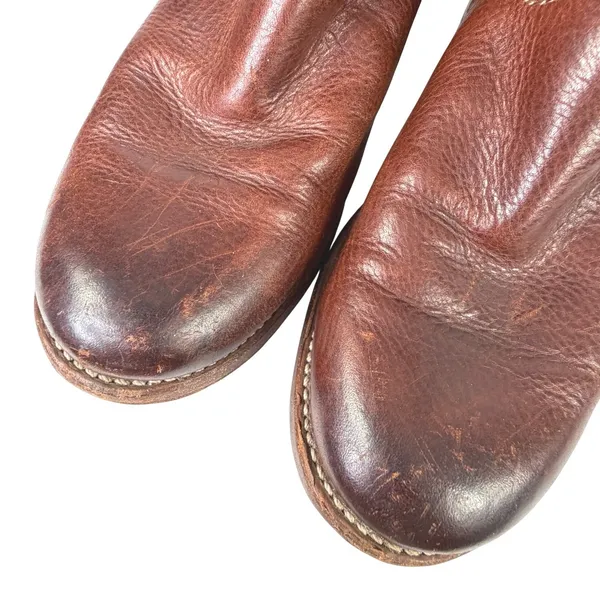 Vintage Frye Campus 14L Tall Boots Pebbled Leather Cognac Brown‎ Women's 9.5M - Image 13