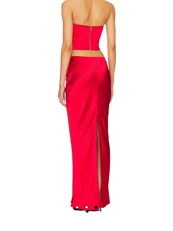 Superdown- Calla Red Satin Maxi Skirt - Image 3