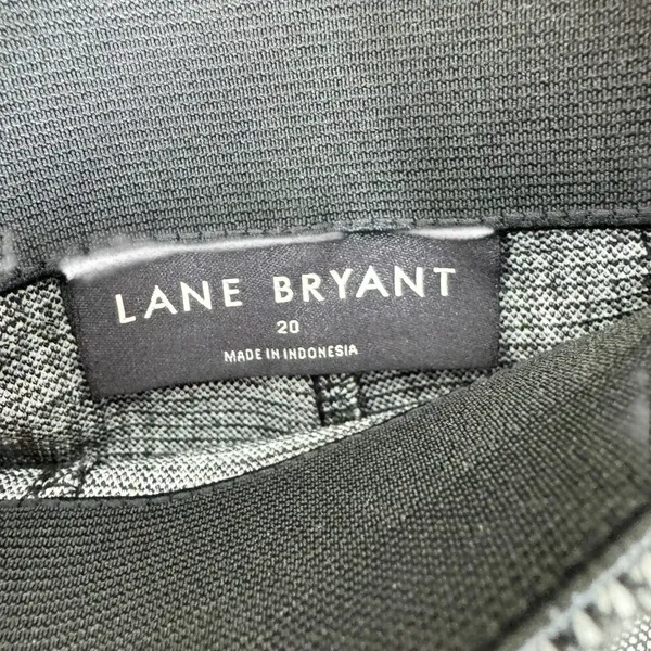 Lane Bryant Black White Checkered Plaid High Rise Straight Leg Pull‎ On Pants 22 - Image 4