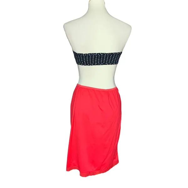 Red Half Slip Mini Skirt SMALL Rockabilly Betty Boop Pinup Coquette Vintage 70s - Image 3