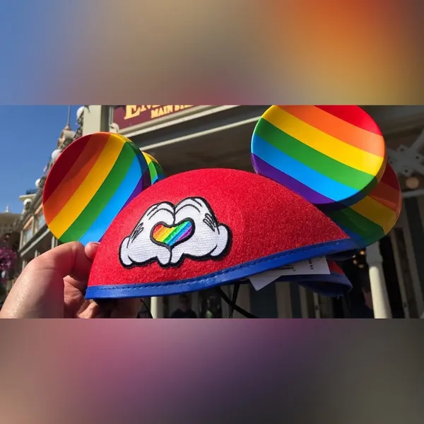 Disney Parks Rainbow Pride Mickey Ears Hat Love Hands Mouse Heart - Image 8
