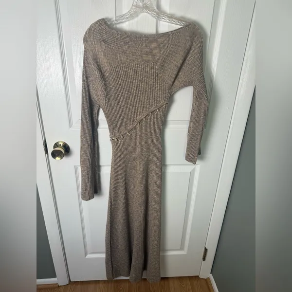 Cult Gaia Rosalia Knit Midi Dress in Canyon Tan M - Image 6