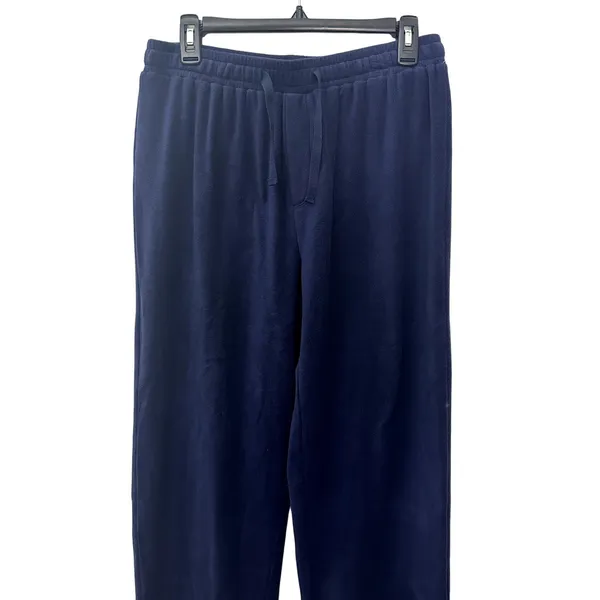 Nordstrom Rack Navy Fleece Pants Elastic Waist Drawstring Lounge Comfort M NWOT - Image 3