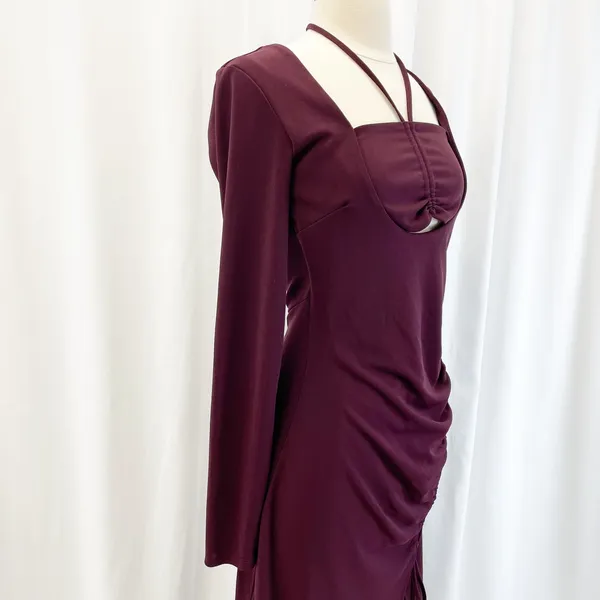 Nicholas Noel Womens US 4 Gown Maxi Dress Purple Center Cutout Special Occasion‎ - Image 7