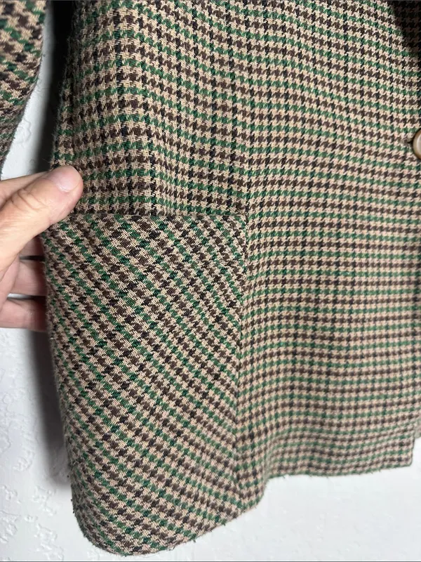 Vintage Zara Houndstooth Single Button Blazer Crop Academia Collegiate Business - Image 4