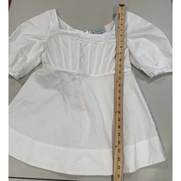 Tuckernuck Nealy Puff Sleeve Corset Top Small Boning Preppy Cottage Regency - Image 4