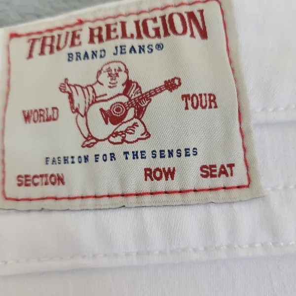 True Religion Jeans Women's 30 HALLE Mid Rise‎ Super Skinny White Denim - Image 8