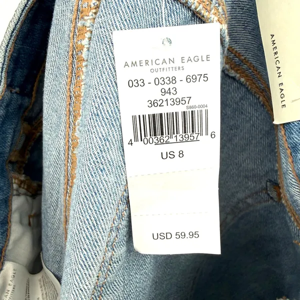 American Eagle Size 8 29 Jean Denim Mom Shorts New with Tags Stretch Waistband - Image 6