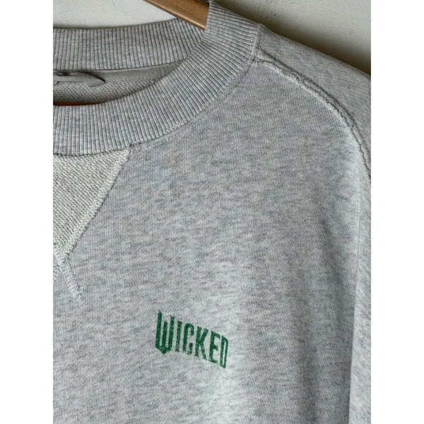 Aerie Wicked Big Chill Crew‎ Sweatshirt Women Medium Gray Broadway Athleisure - Image 6