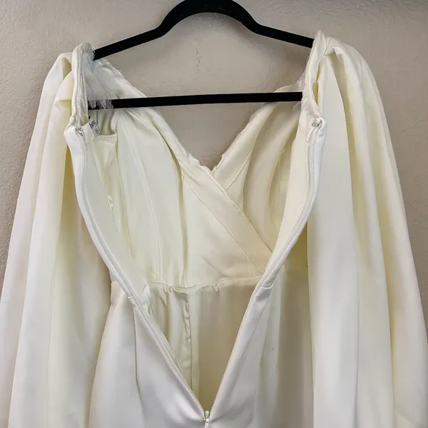 HOUSE OF CB Carlyn Ivory Satin Balloon Sleeve‎ Mini Dress XS NWOT - Image 10