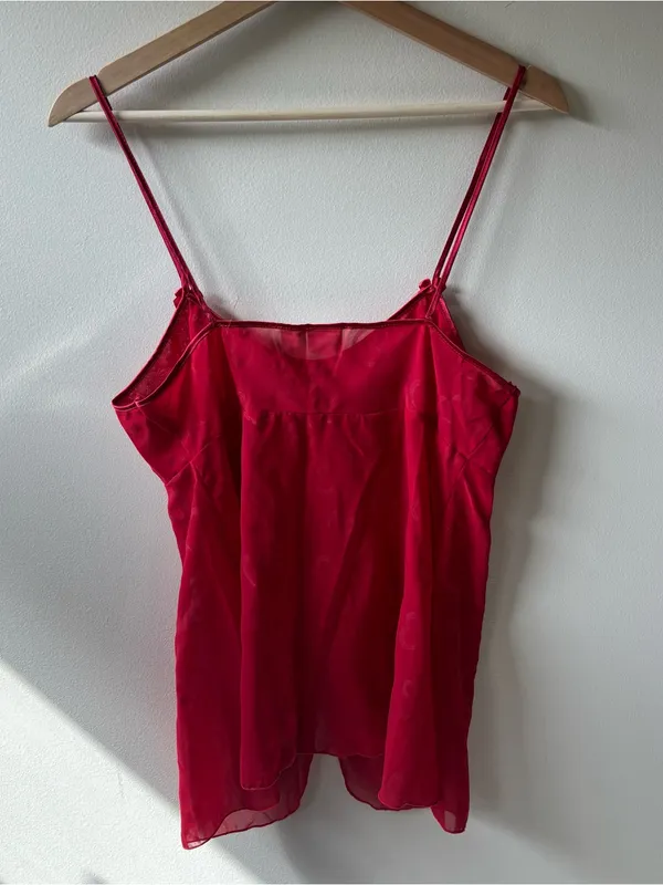 Gilligan & O'Malley Red Sheer Lingerie Top - Image 5