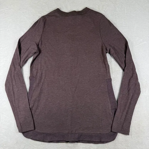Charlie Paige Womens Heathered Plum Ribbed Side Panel Long Sleeve Top NWT Small - Image 9
