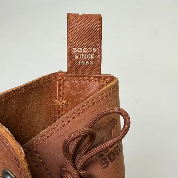 SOREL Hi Line Lace Boots Womens 9.5 Brown Leather Gorpcore Rugged Streetwear - Image 11