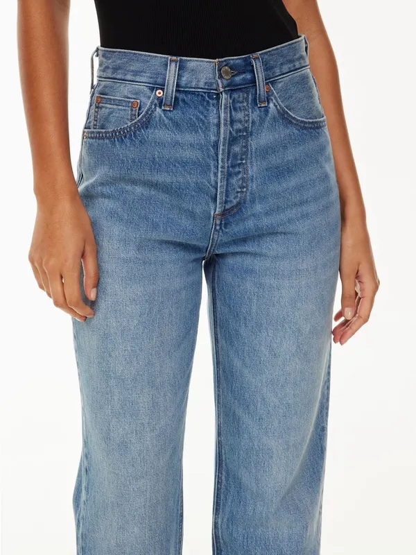 Aritzia Denim Forum Joni High Rise Loose Wide Leg Jeans Size 25 Medium Wash 26L - Image 4