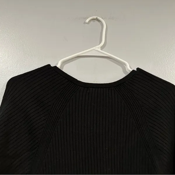 NWT Good American Long Sleeve Belted Bodycon Midi Sweater Dress Black 1/2 - Image 3