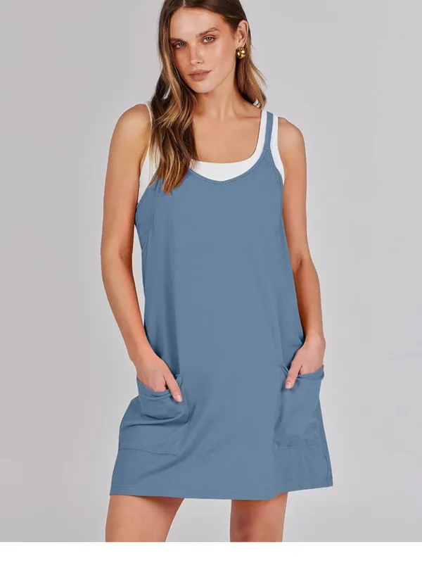 NWT Fashion Sleeveless Athletic mini romper dress with built in shorts size smal - Image 4