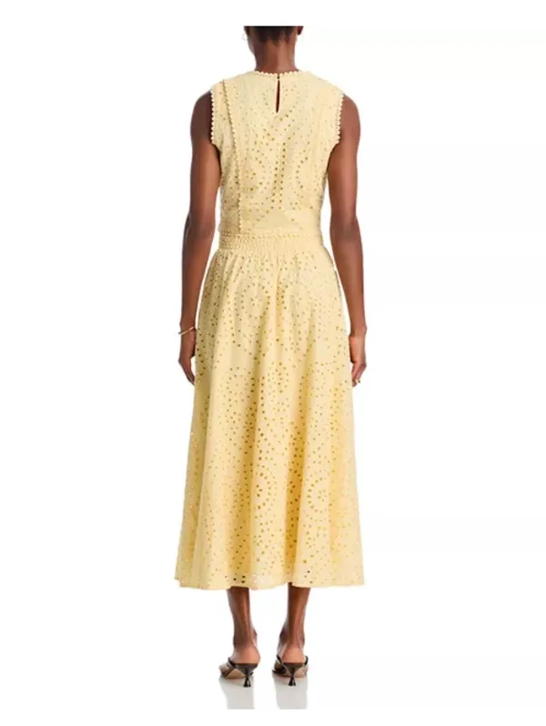 Boutique Butter Yellow Eyelet Top and Skirt Set - Image 2