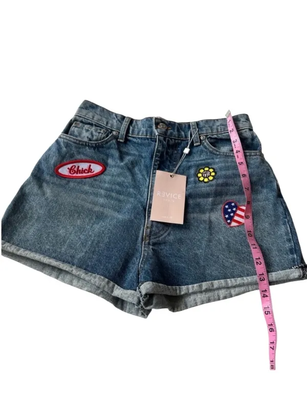 Revice Denim Flower Child Patchwork Shorts - Image 11
