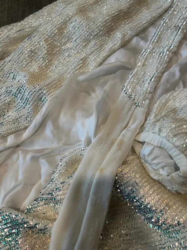 Retrofete Gabrielle Sequin Robe White Mini Dress - Image 13