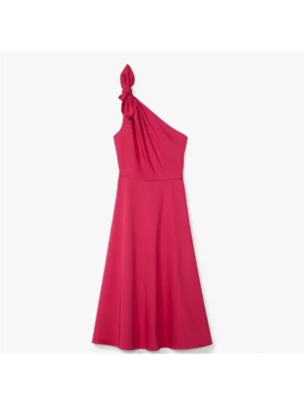 Kate Spade Poplin One-shoulder Sabrina Dress Color Rosa Plum Size 6 NEW - Image 4