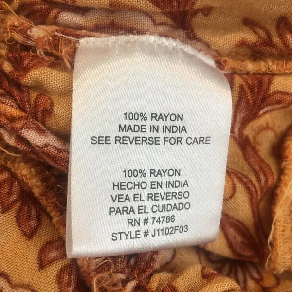 PATRONS OF PEACE Anthro Toluca Border Orange Yellow Paisley Tiered Dress Tunic M - Image 7