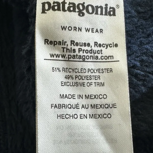 Patagonia Sweater Sz M Re-Tool Snap-T Pullover Fleece Blue Polartec - Image 5