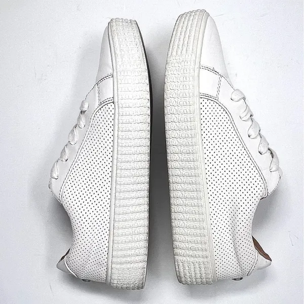 Steve Madden Toliver White Perforated Lace Up Platform Sneaker Size 8 - Image 4
