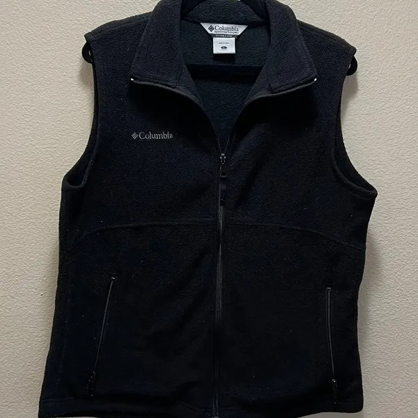 Victoria's Secret Columbia Sleeveless Black Benton Springs Fleece Full Zip Vest Layers Size Large - Image 3