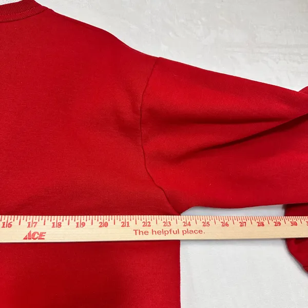 VTG Top Stitch Morning Sun Large Red‎ Collared Sweater Holiday Christmas Penguin - Image 7